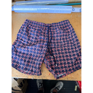 Men's velbrequin Navy Coral Patterned Swim Trunks XL